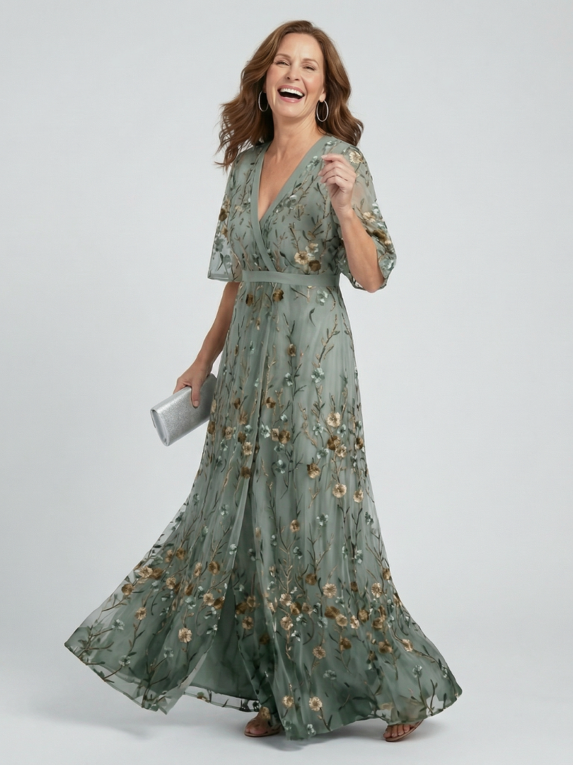 Selora | Floral Flutter Maxi Dress