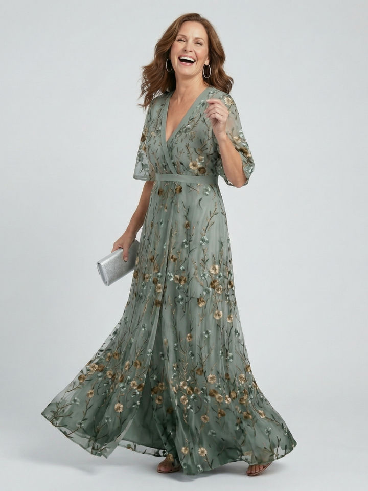 Selora | Floral Flutter Maxi Dress