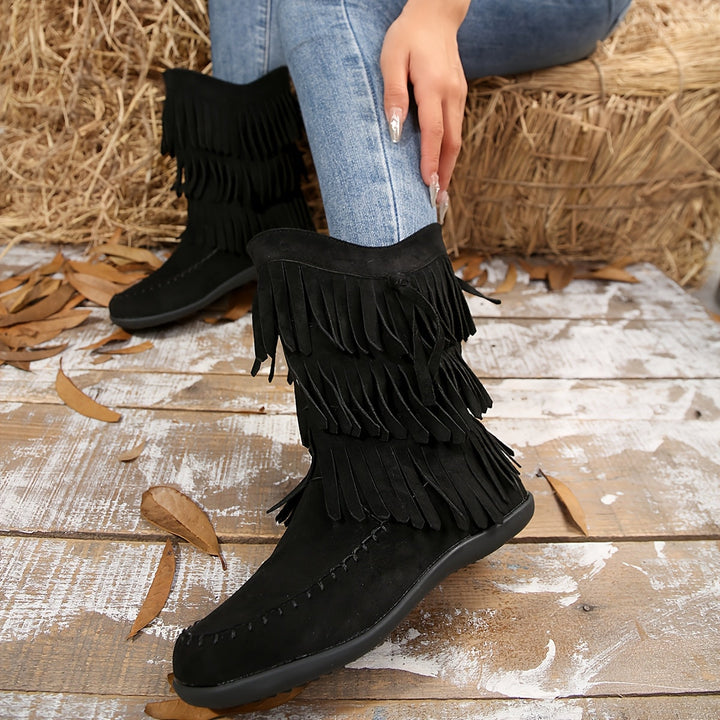Georgina | Suede Fringe Western Boots