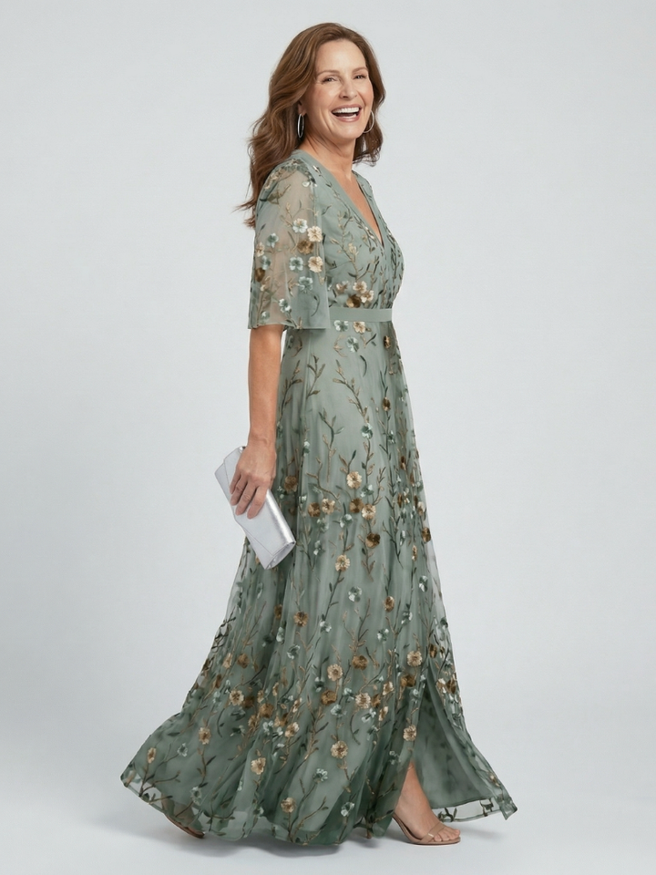 Selora | Floral Flutter Maxi Dress