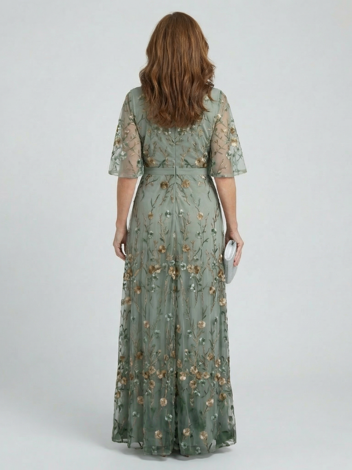 Selora | Floral Flutter Maxi Dress