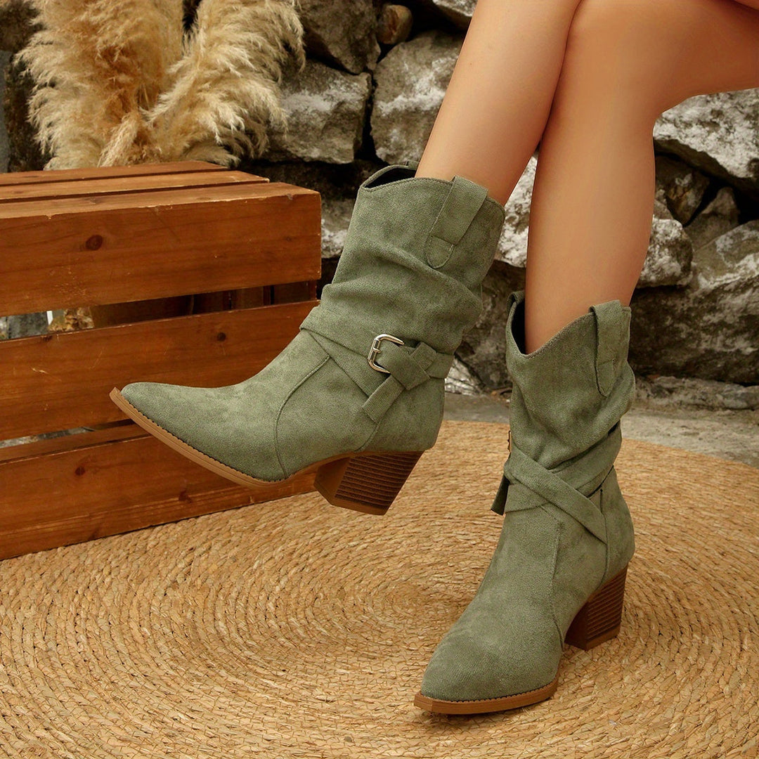Eleni | Buckle Detail Western Boots