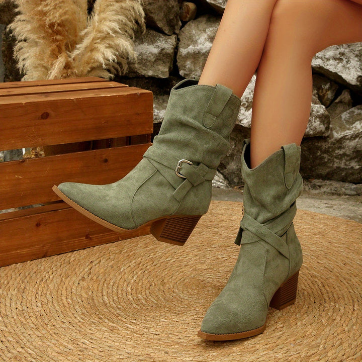 Eleni | Buckle Detail Western Boots