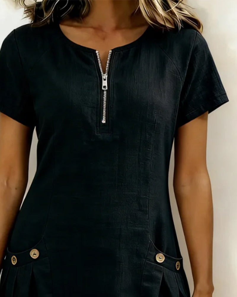 Lina™ | Effortless Cotton-Linen Dress