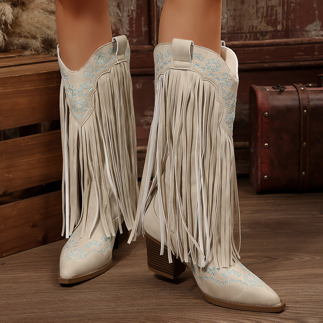 Davina | Fringe Detail Cowgirl Boots
