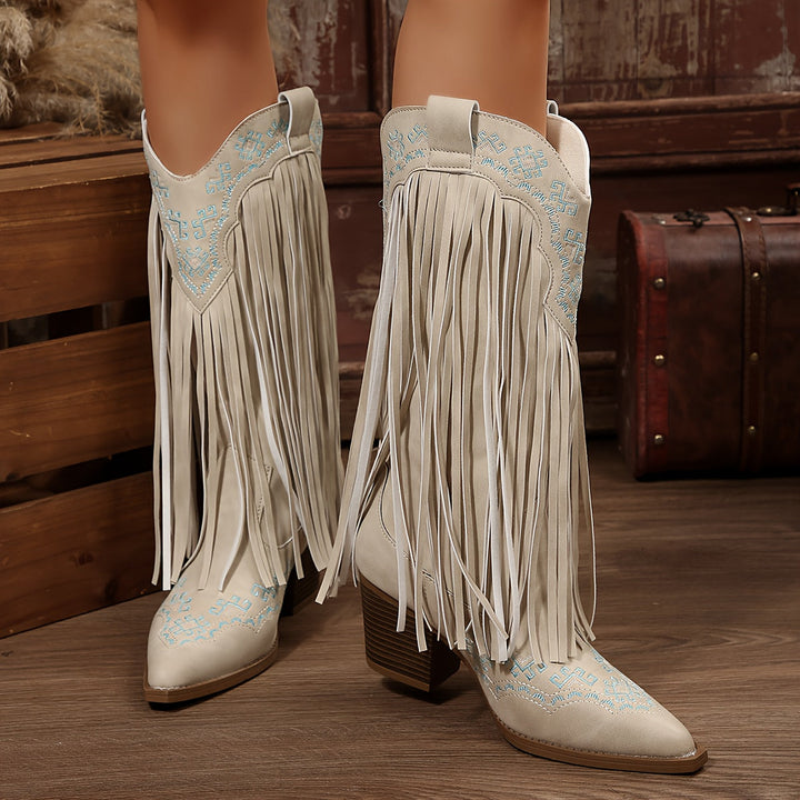Davina | Fringe Detail Cowgirl Boots