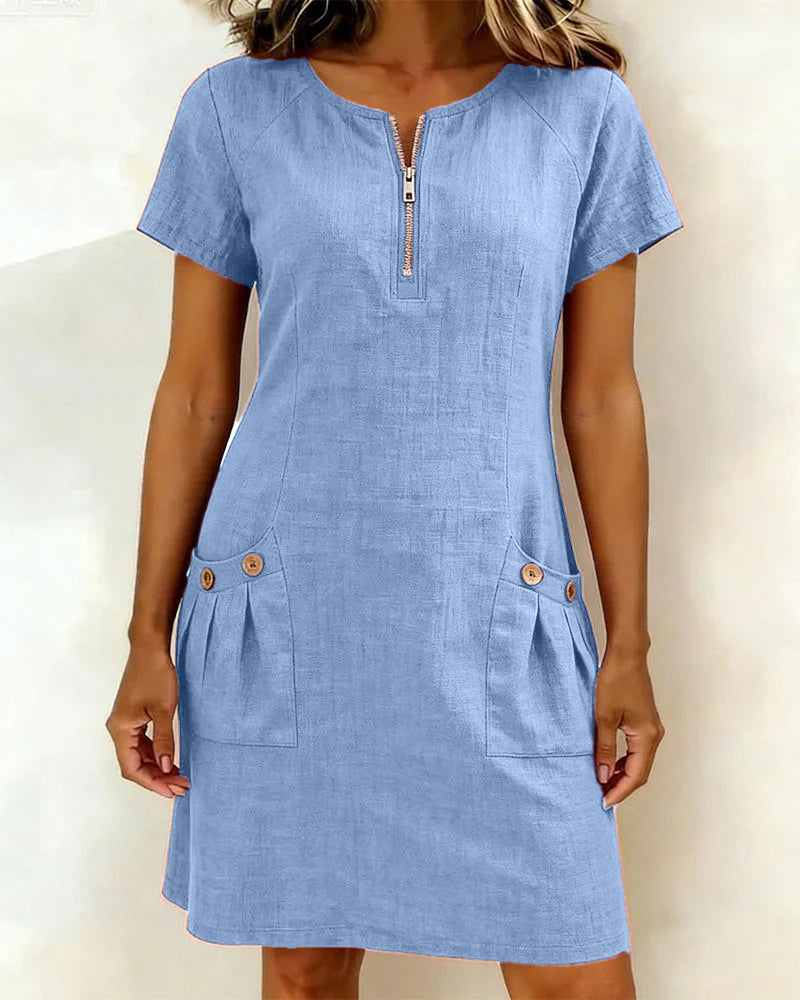 Lina™ | Effortless Cotton-Linen Dress