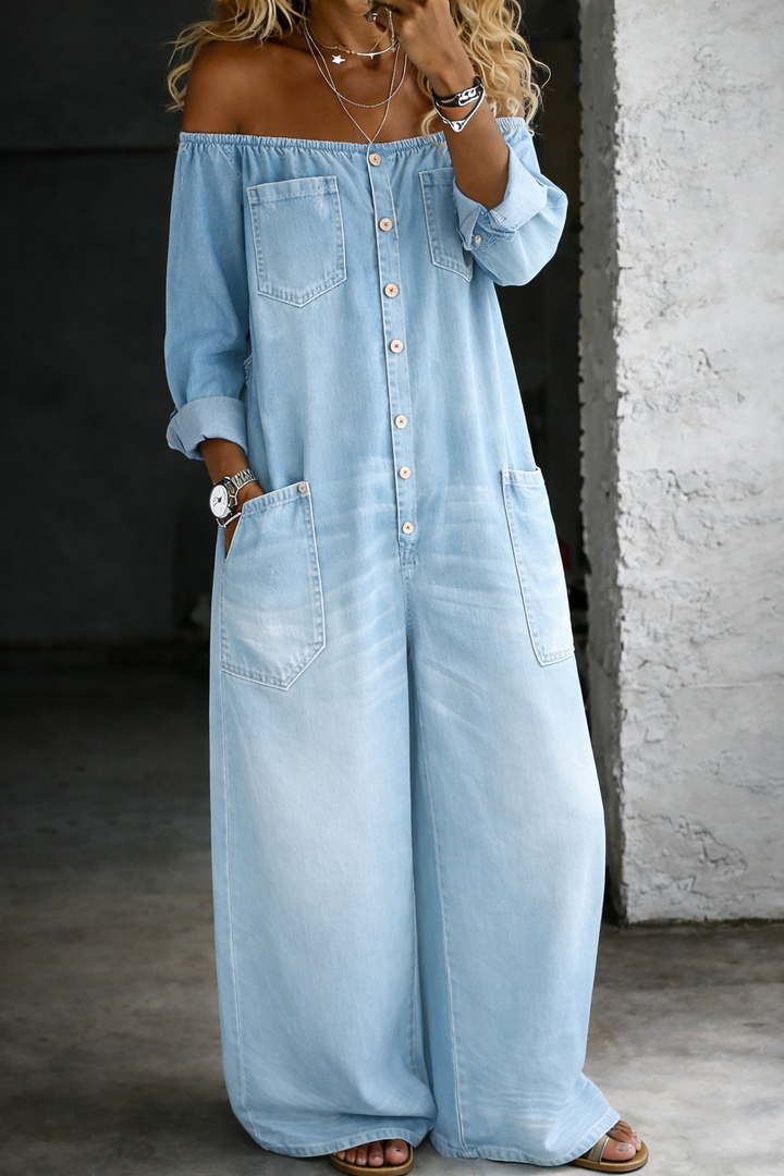 Elena™ | Off Shoulder Long Sleeve Jumpsuit