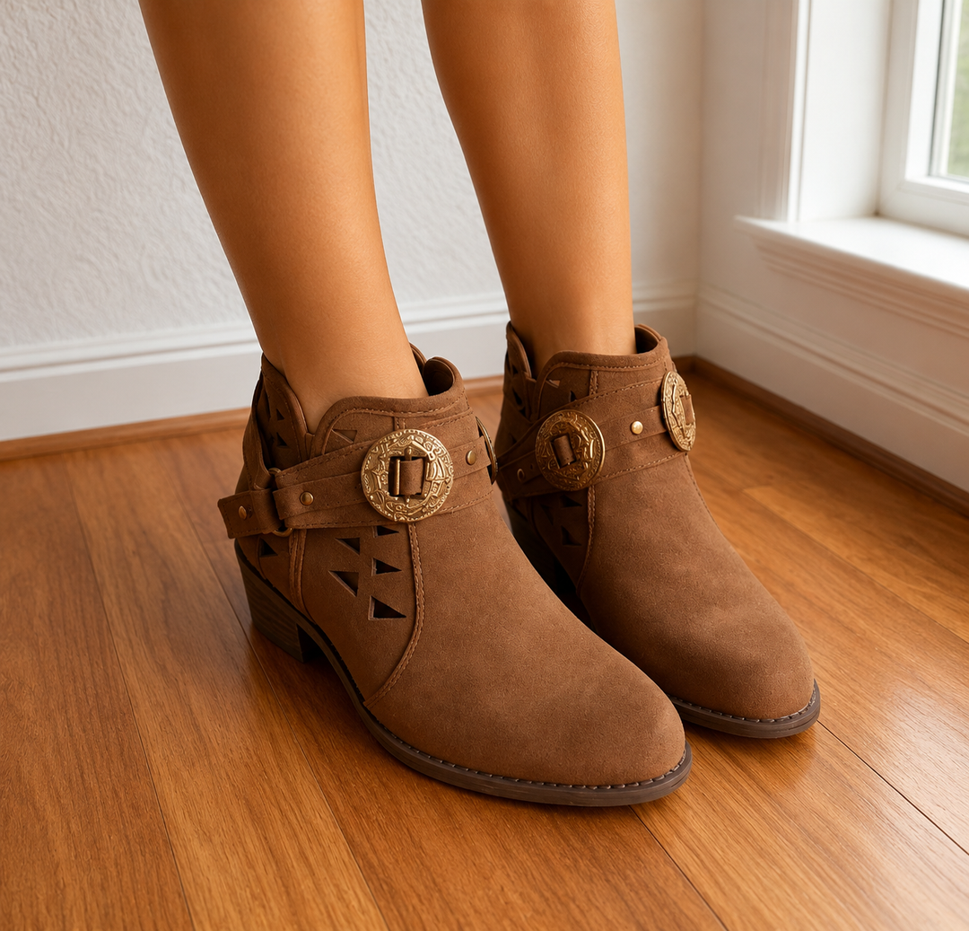 Jana | Cutout Western Ankle Boots