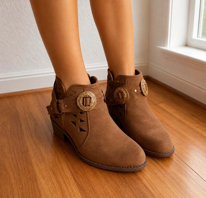 Jana | Cutout Western Ankle Boots