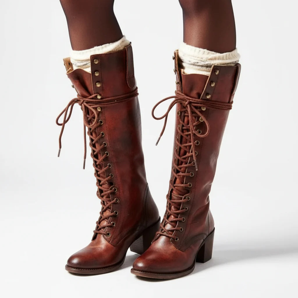 Women's Orthopedic Lace-Up Leather Boots