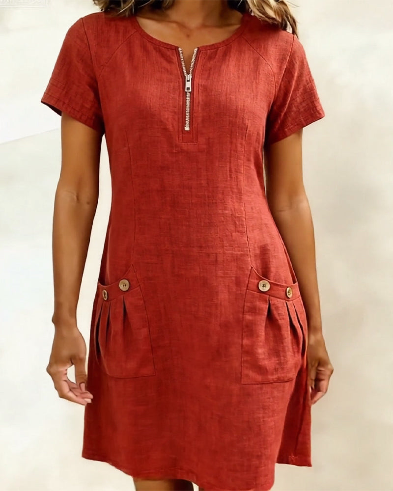 Lina™ | Effortless Cotton-Linen Dress