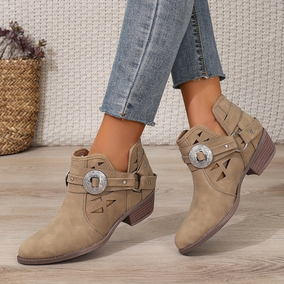 Jana | Cutout Western Ankle Boots