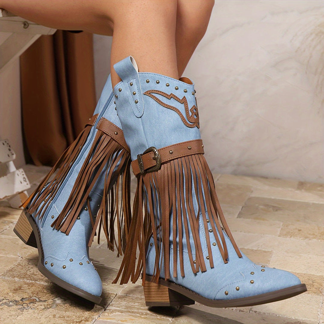 Joelle | Western Charm Fringe Boots