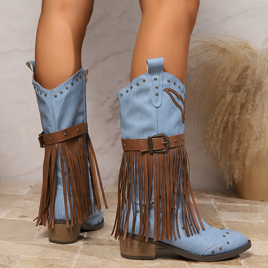 Joelle | Western Charm Fringe Boots