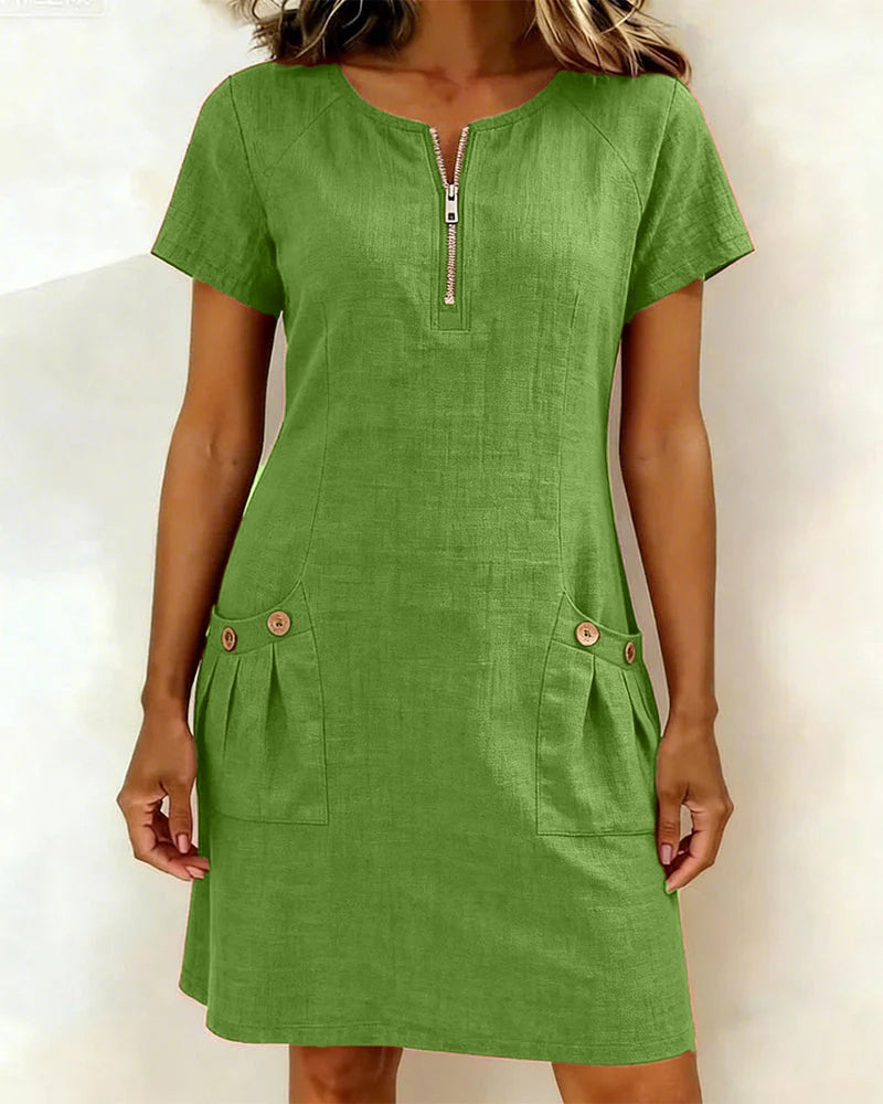 Lina™ | Effortless Cotton-Linen Dress