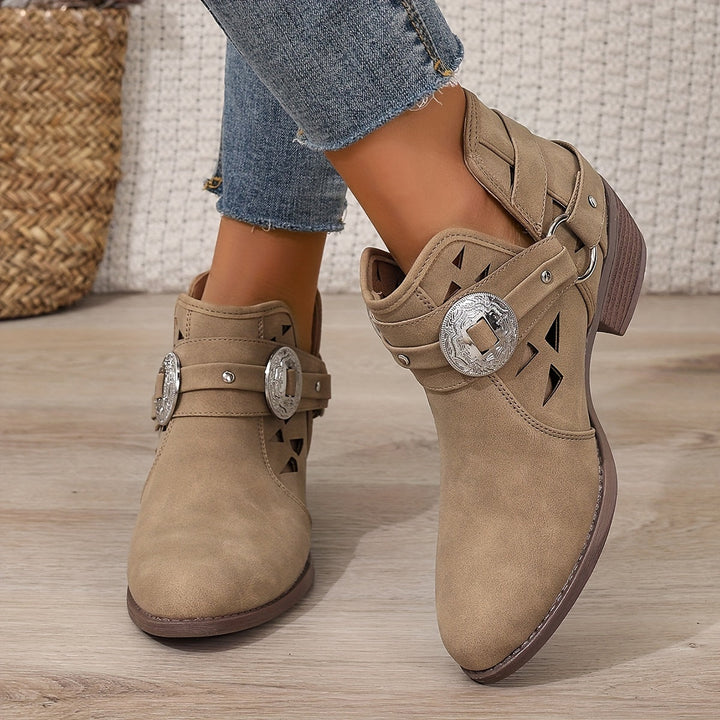 Jana | Cutout Western Ankle Boots