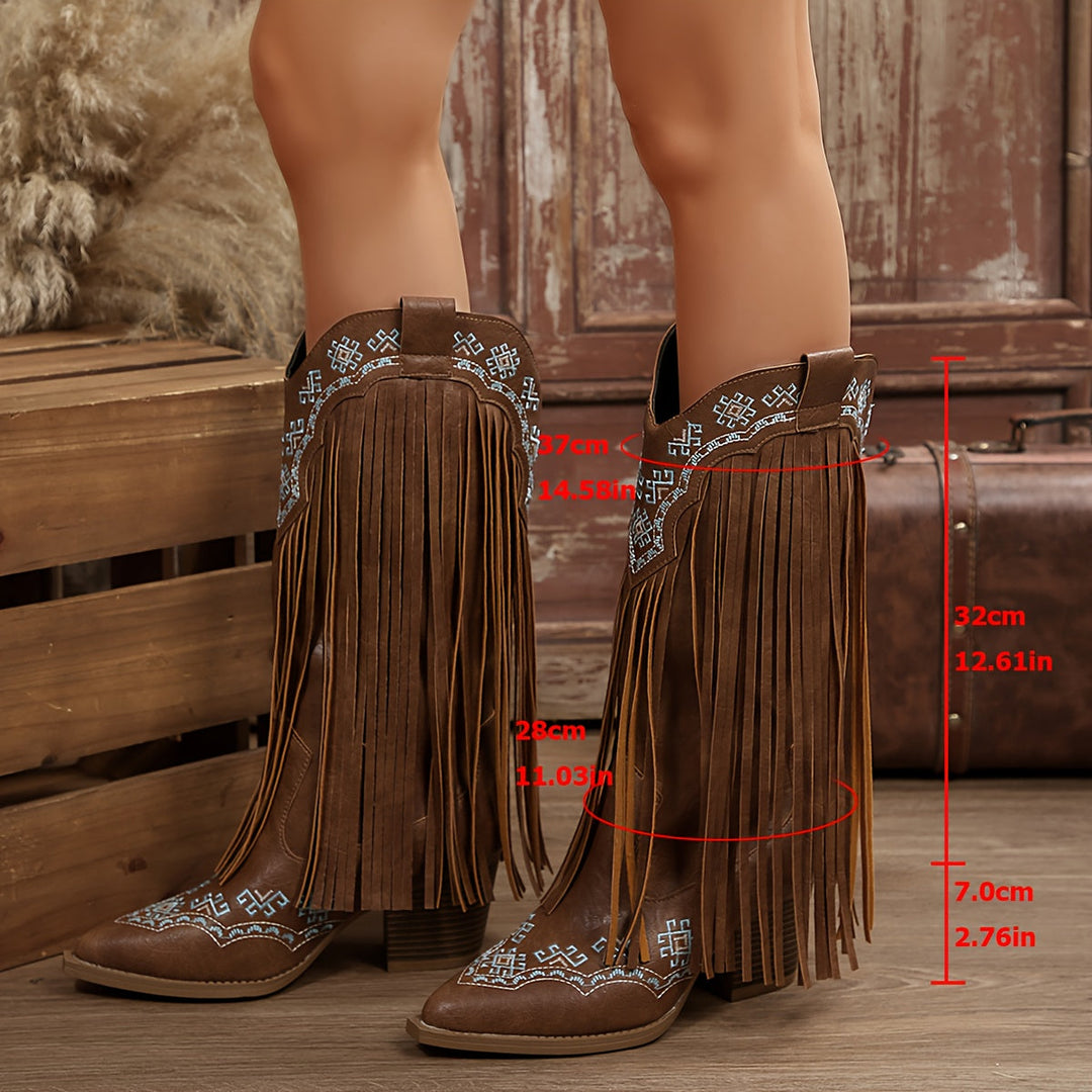 Davina | Fringe Detail Cowgirl Boots