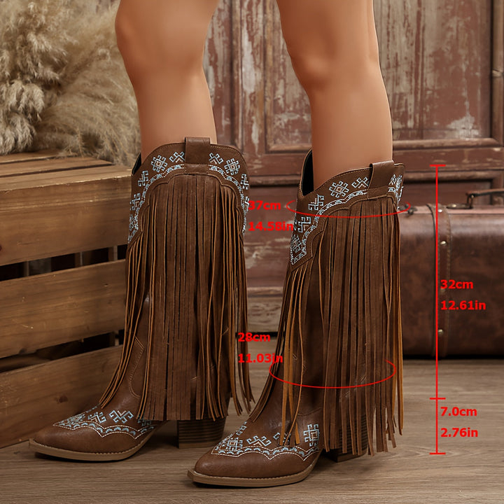 Davina | Fringe Detail Cowgirl Boots