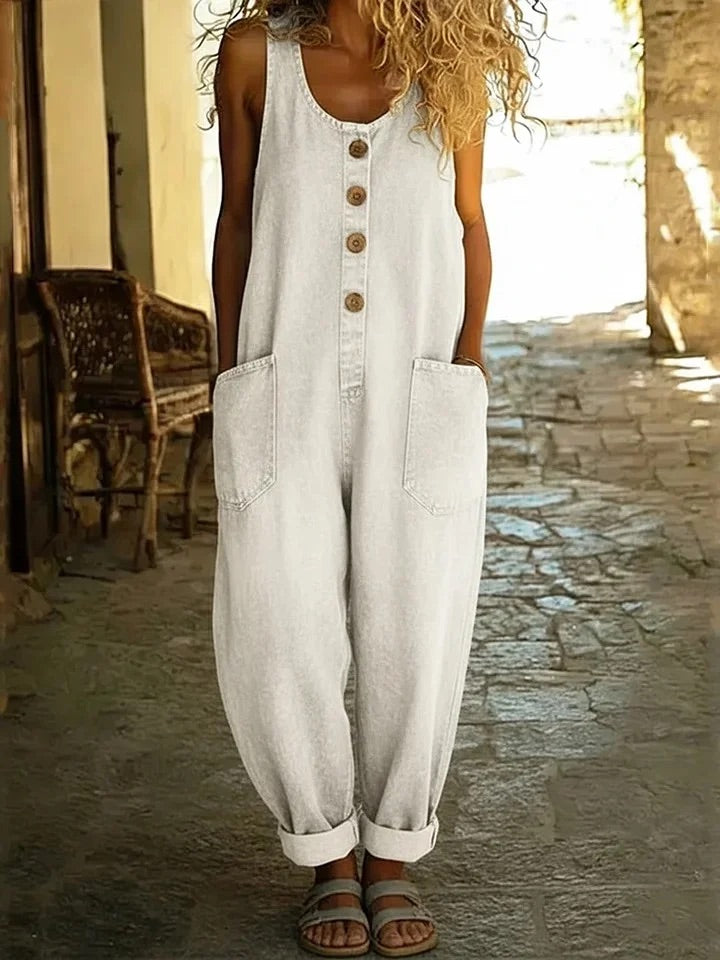 Saylor™ | Vintage Washed Cotton Denim Overalls