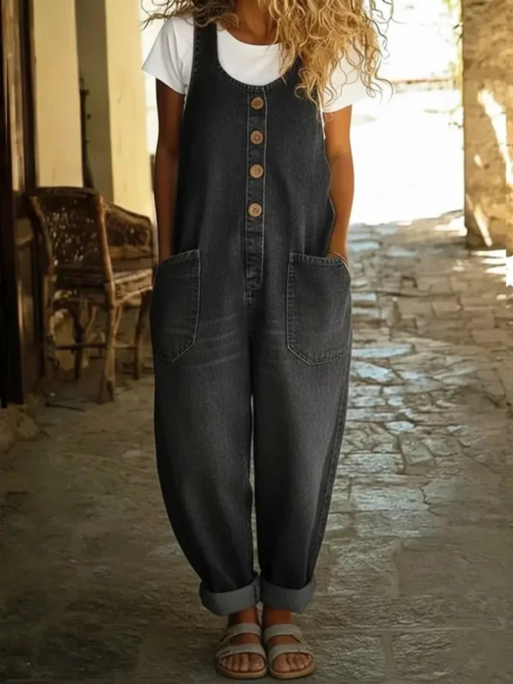 Saylor™ | Vintage Washed Cotton Denim Overalls