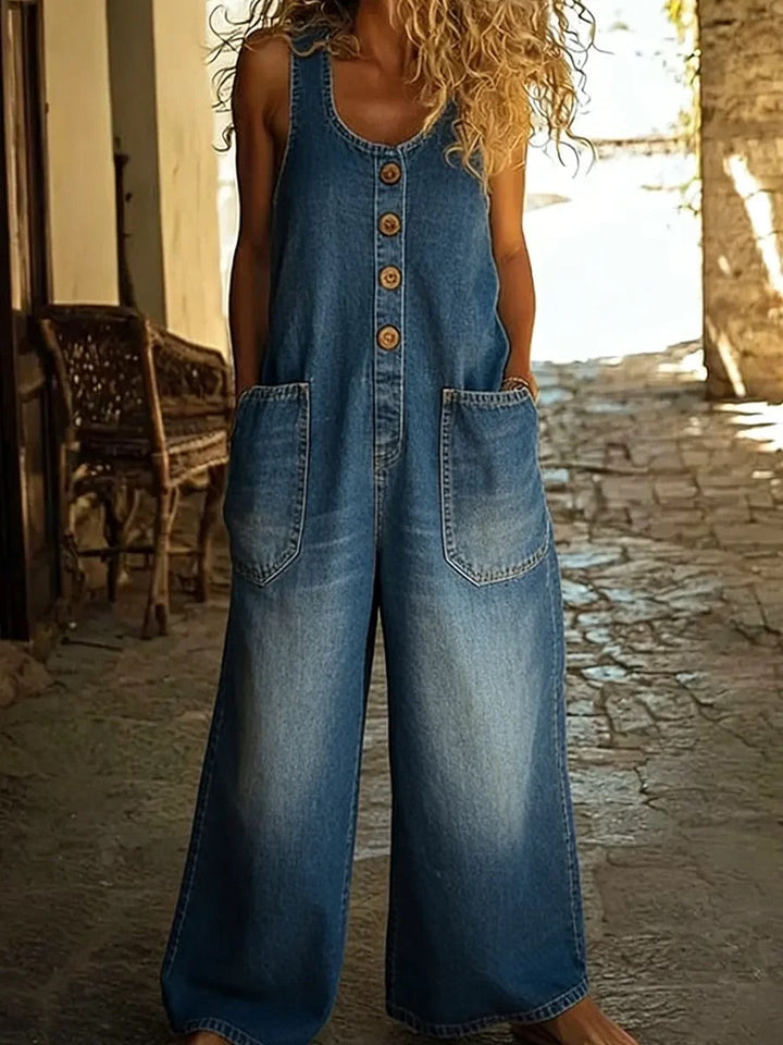Saylor™ | Vintage Washed Cotton Denim Overalls