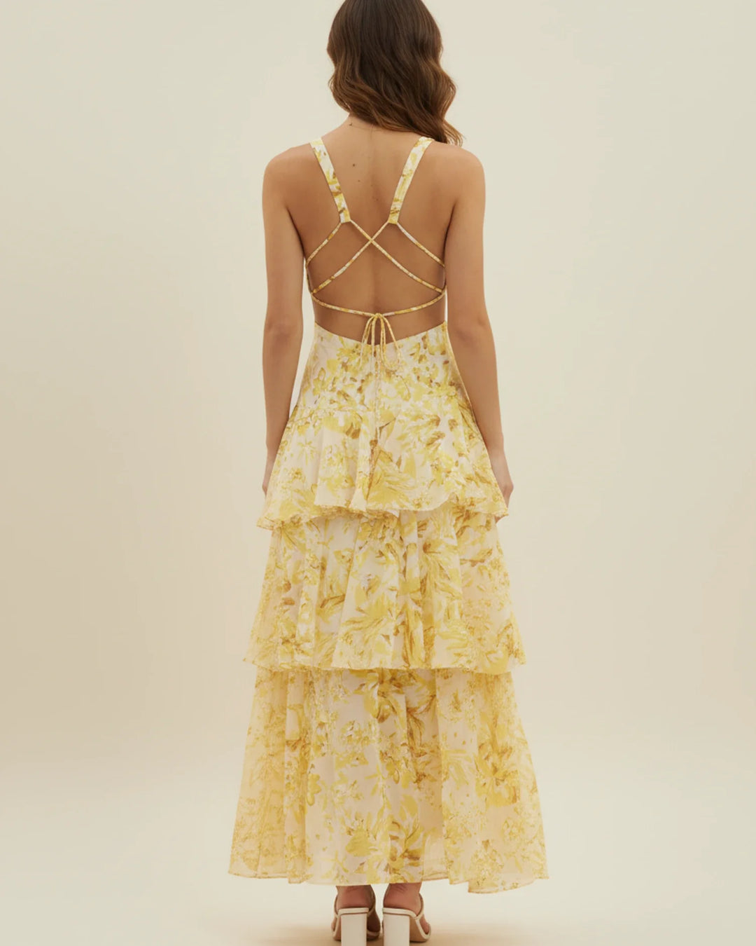 Women's Floral Sleeveless Tiered Maxi Dress